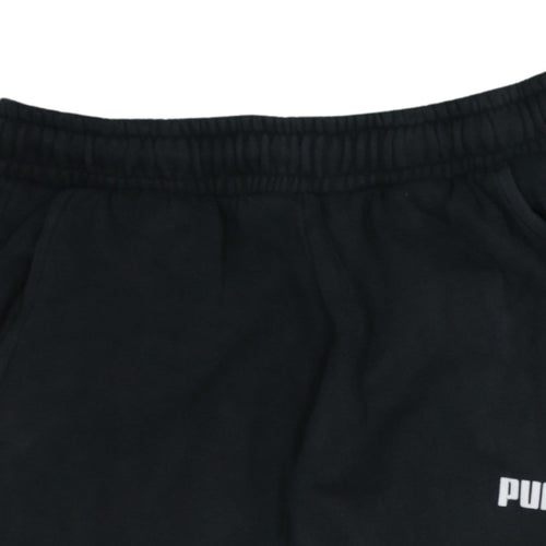 Puma Men Black Medium Sweatpants Regular Fit Logo Tapered