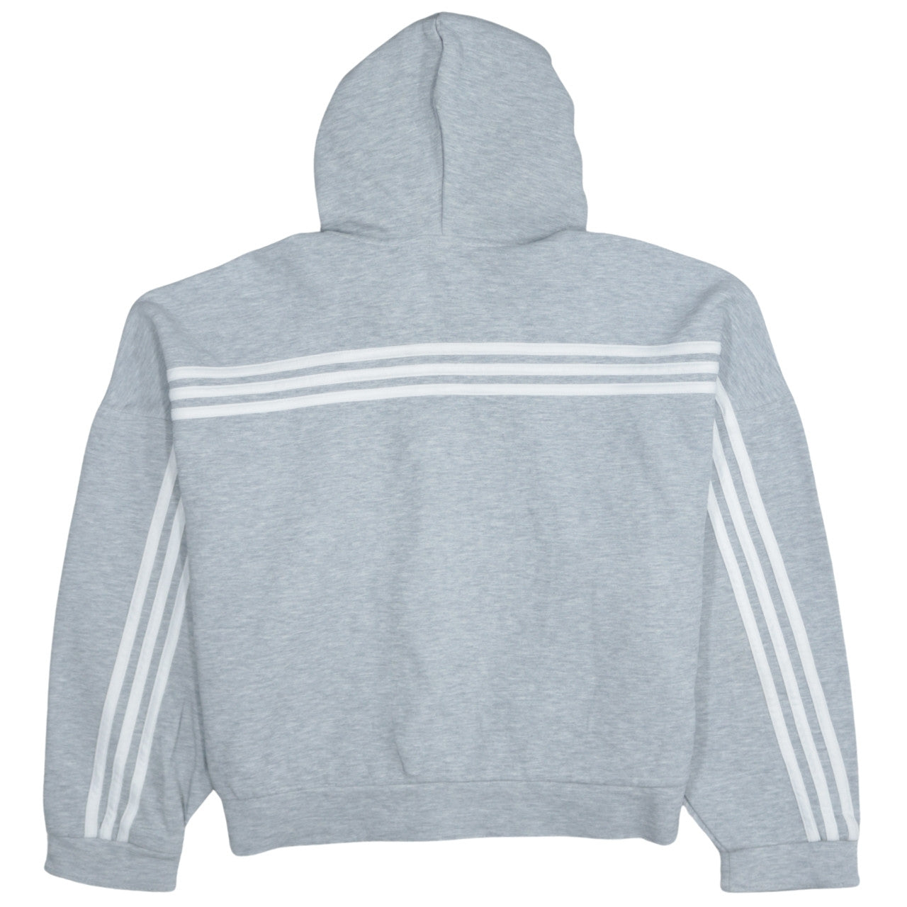 Adidas Womens Grey Full Zip Hoodie Size S Classic Hooded Sweatshirt