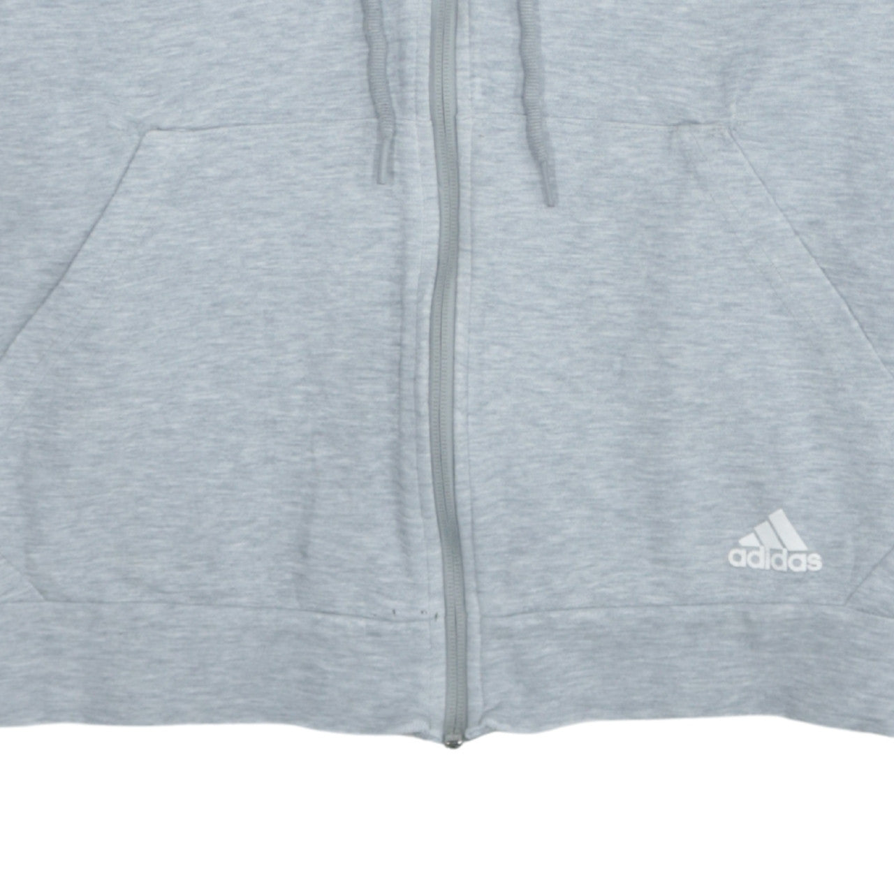 Adidas Womens Grey Full Zip Hoodie Size S Classic Hooded Sweatshirt