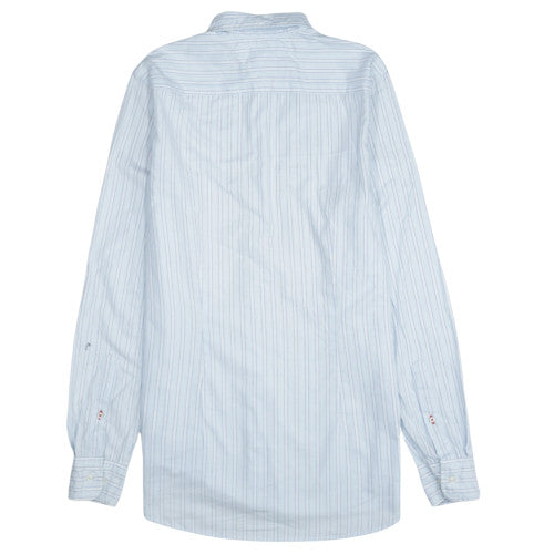 Tommy Hilfiger Men's Blue Striped Slim Fit Long Sleeve Button-Up Shirt Size S