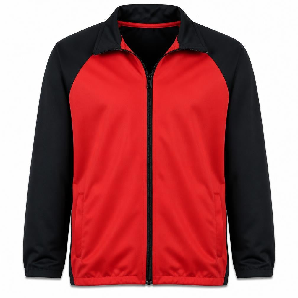Front view of Adidas boys’ red & black full zip sweatshirt 13-14 years regular fit