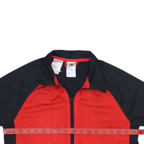Adidas Boys Red & Black Full Zip Sweatshirt 13-14 Years Regular Fit