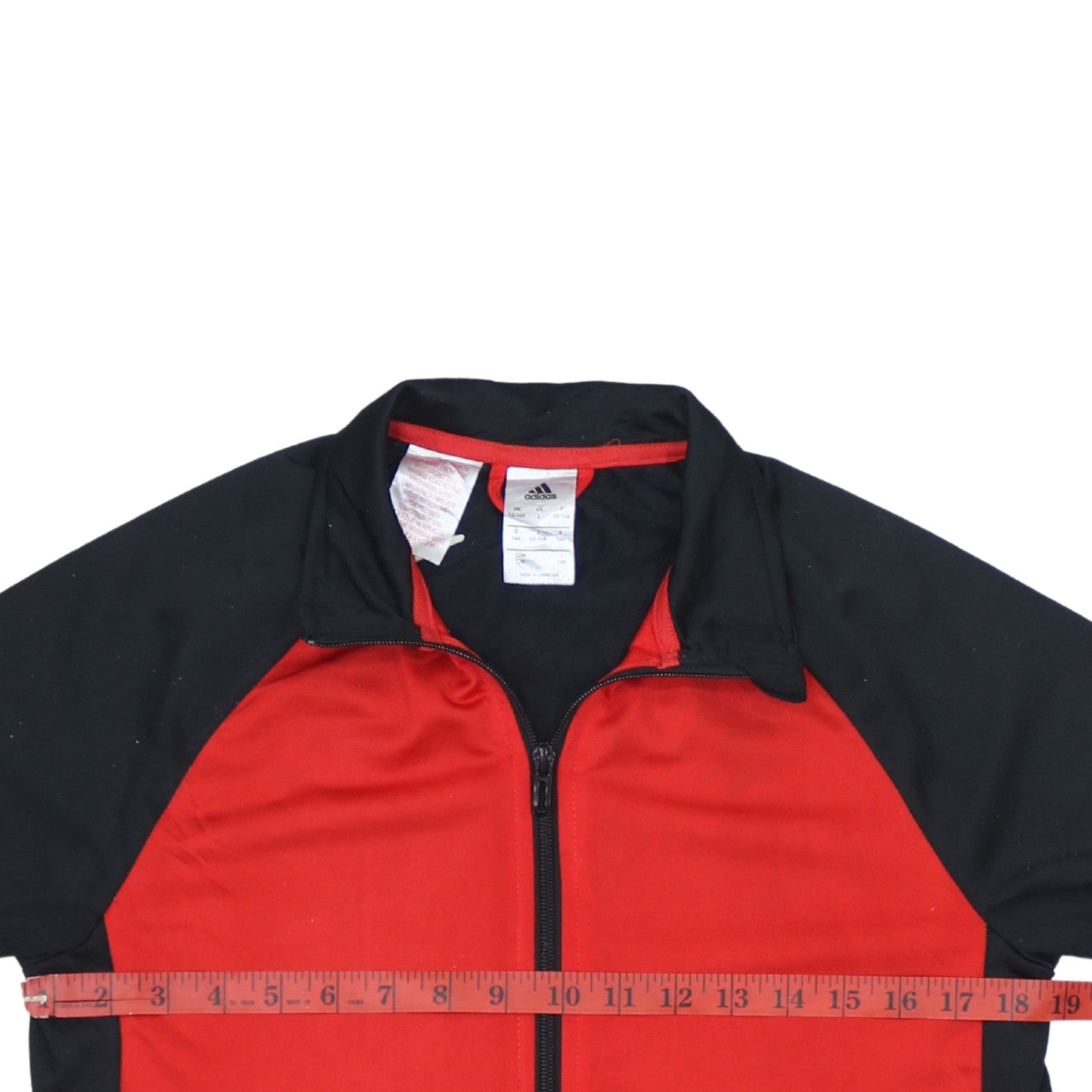 Adidas Boys Red & Black Full Zip Sweatshirt 13-14 Years Regular Fit