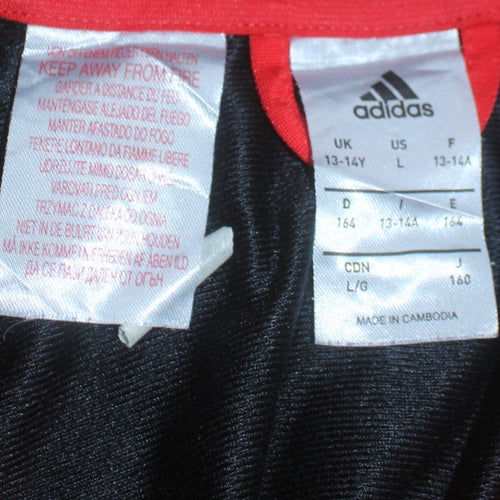 Adidas Boys Red & Black Full Zip Sweatshirt 13-14 Years Regular Fit