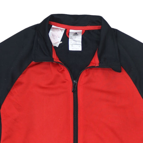 Adidas Boys Red & Black Full Zip Sweatshirt 13-14 Years Regular Fit