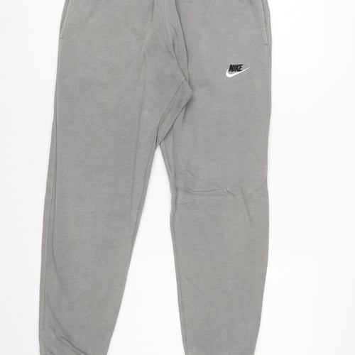 Nike Men's Grey XS Jogger Sweatpants with Elastic Waist and Logo