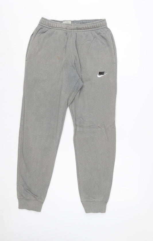 Nike Men's Grey XS Jogger Sweatpants with Elastic Waist and Logo