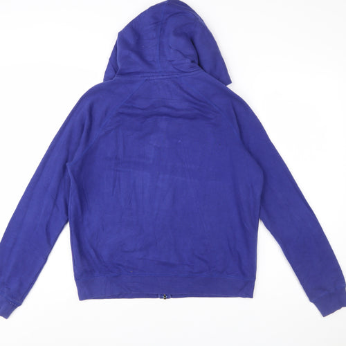 Nike Womens Blue Full Zip Hoodie Sweatshirt Medium Cotton Blend