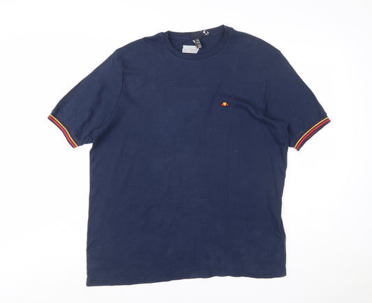 Ellesse Men's Blue 2XL Cotton Crew Neck Short Sleeve T-Shirt