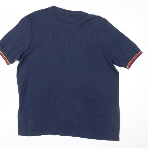 Ellesse Men's Blue 2XL Cotton Crew Neck Short Sleeve T-Shirt