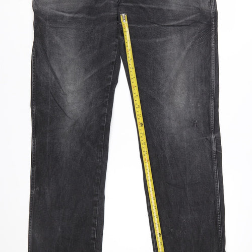 Wrangler Texas Stretch Mens Black Jeans W36 L34 Regular Fit Denim