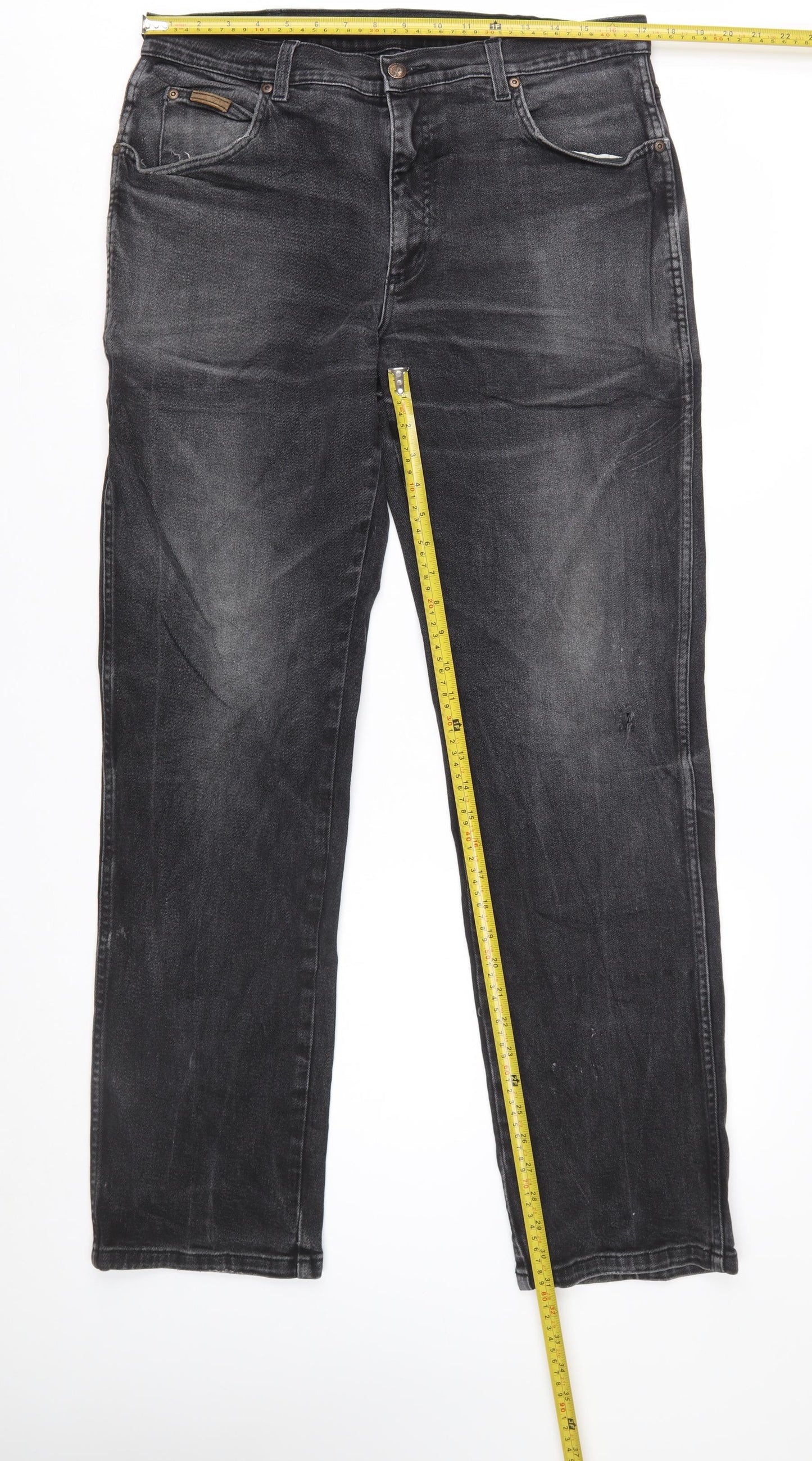 Wrangler Texas Stretch Mens Black Jeans W36 L34 Regular Fit Denim