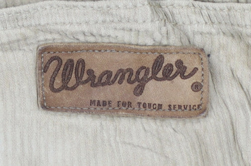 Wrangler Men Beige Texas Stretch Corduroy Chino Trousers W33 L34