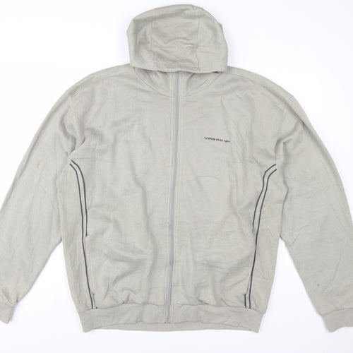 Umbro Men’s Grey Full Zip Hoodie XL Regular Fit Sportswear