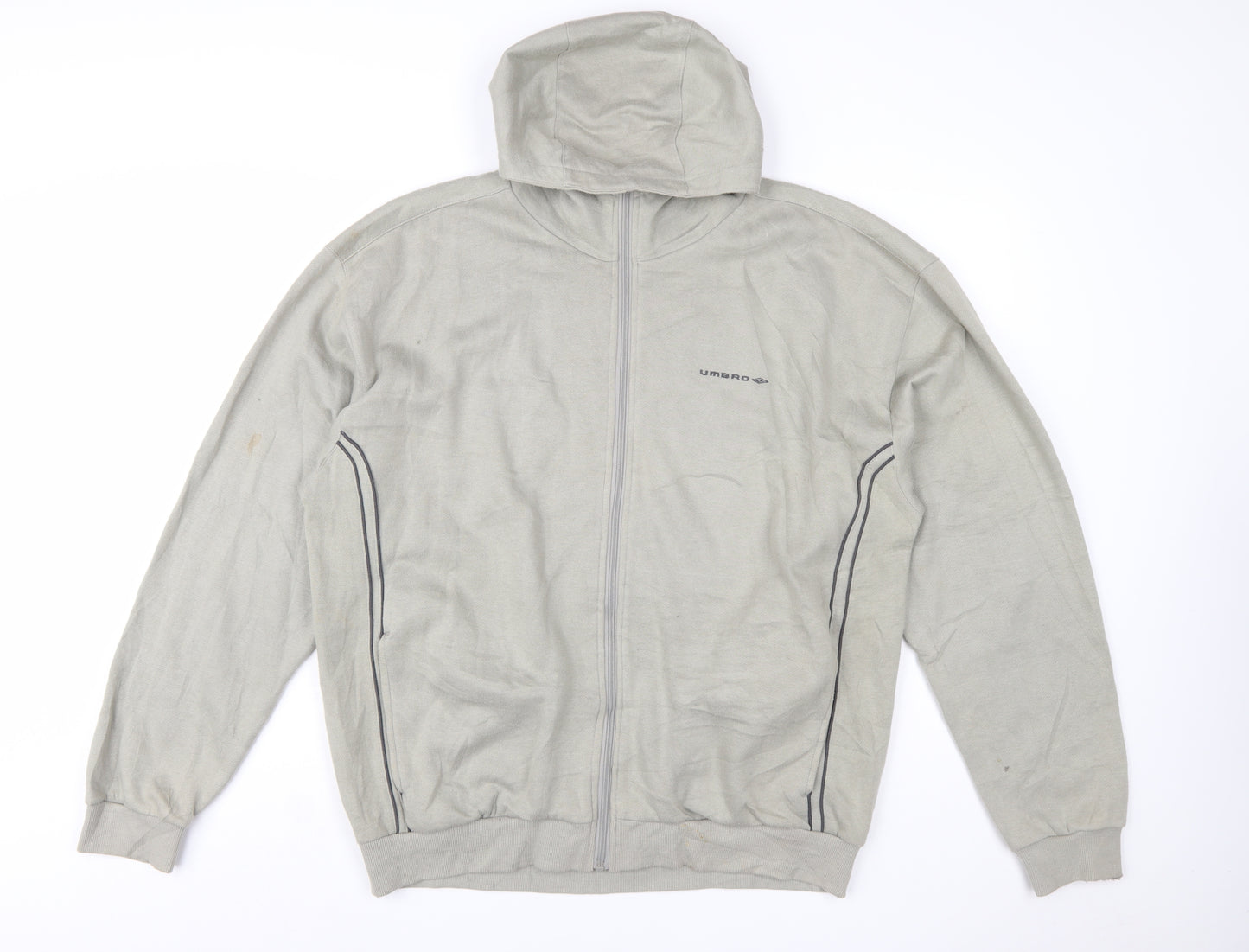 Umbro Men’s Grey Full Zip Hoodie XL Regular Fit Sportswear