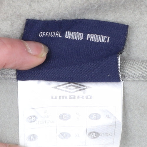 Umbro Men’s Grey Full Zip Hoodie XL Regular Fit Sportswear