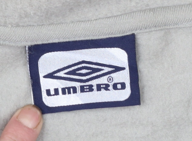 Umbro Men’s Grey Full Zip Hoodie XL Regular Fit Sportswear