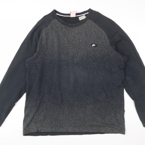 Nike Men's Black 2XL Pullover Crew Neck Sweatshirt with Zip Pocket