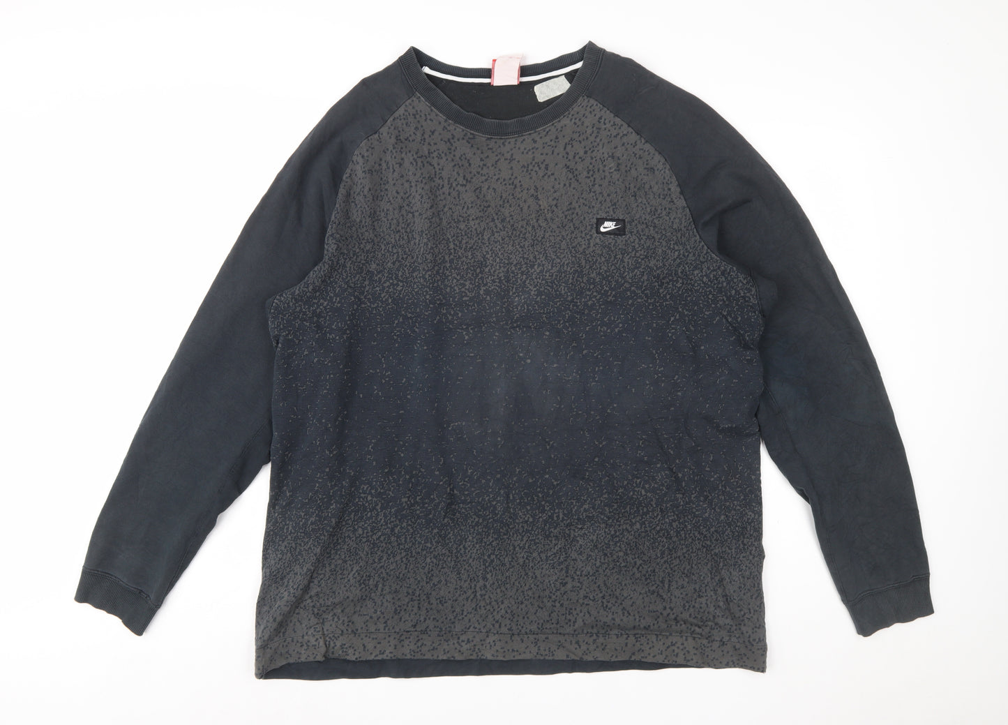 Nike Men's Black 2XL Pullover Crew Neck Sweatshirt with Zip Pocket