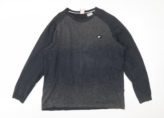 Nike Men's Black 2XL Pullover Crew Neck Sweatshirt with Zip Pocket