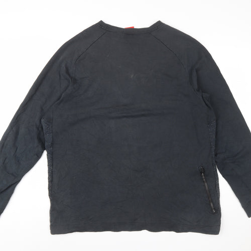 Nike Men's Black 2XL Pullover Crew Neck Sweatshirt with Zip Pocket