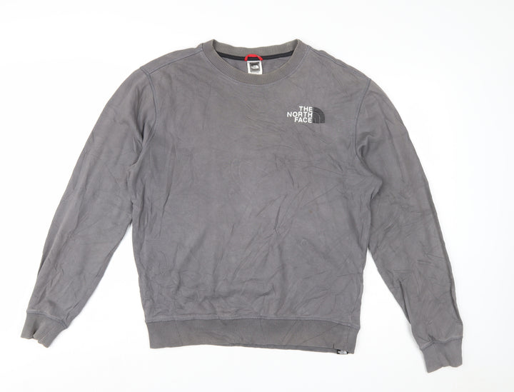 The North Face Men's Grey Crew Neck Cotton Sweatshirt M Regular Fit