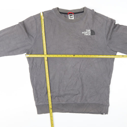 The North Face Men's Grey Crew Neck Cotton Sweatshirt M Regular Fit