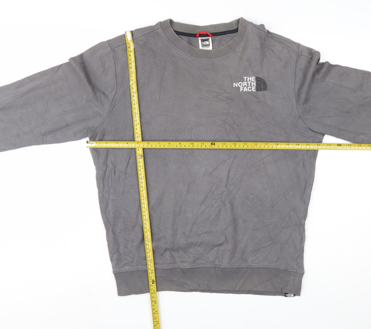 The North Face Men's Grey Crew Neck Cotton Sweatshirt M Regular Fit