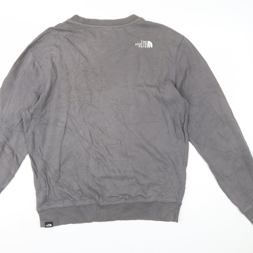 The North Face Men's Grey Crew Neck Cotton Sweatshirt M Regular Fit