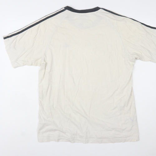 Adidas Men's White Crew Neck Short Sleeve Sports T-Shirt Size L