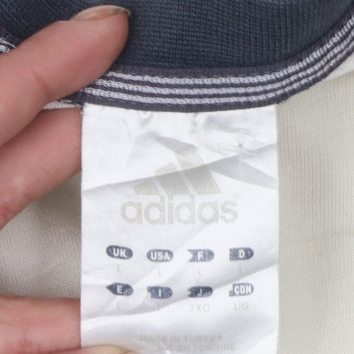 Adidas Men's White Crew Neck Short Sleeve Sports T-Shirt Size L