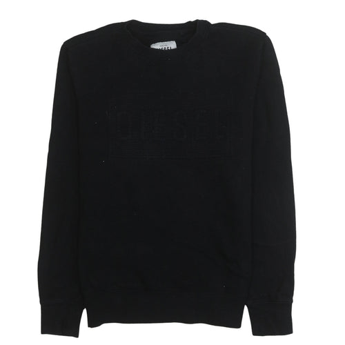 Diesel Men's Black Cotton Logo Pullover Sweatshirt Size S