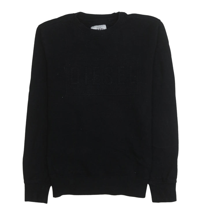 Diesel Men's Black Cotton Logo Pullover Sweatshirt Size S