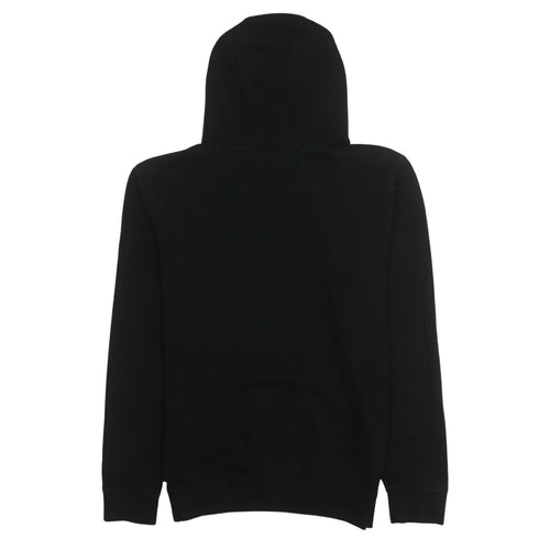 Quiksilver Teens Black Cotton Blend Pullover Hoodie with Blue Logo Size M