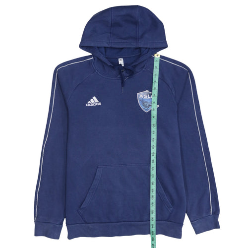Adidas Men's Blue Pullover Hoodie Small Embroidered Sports Design