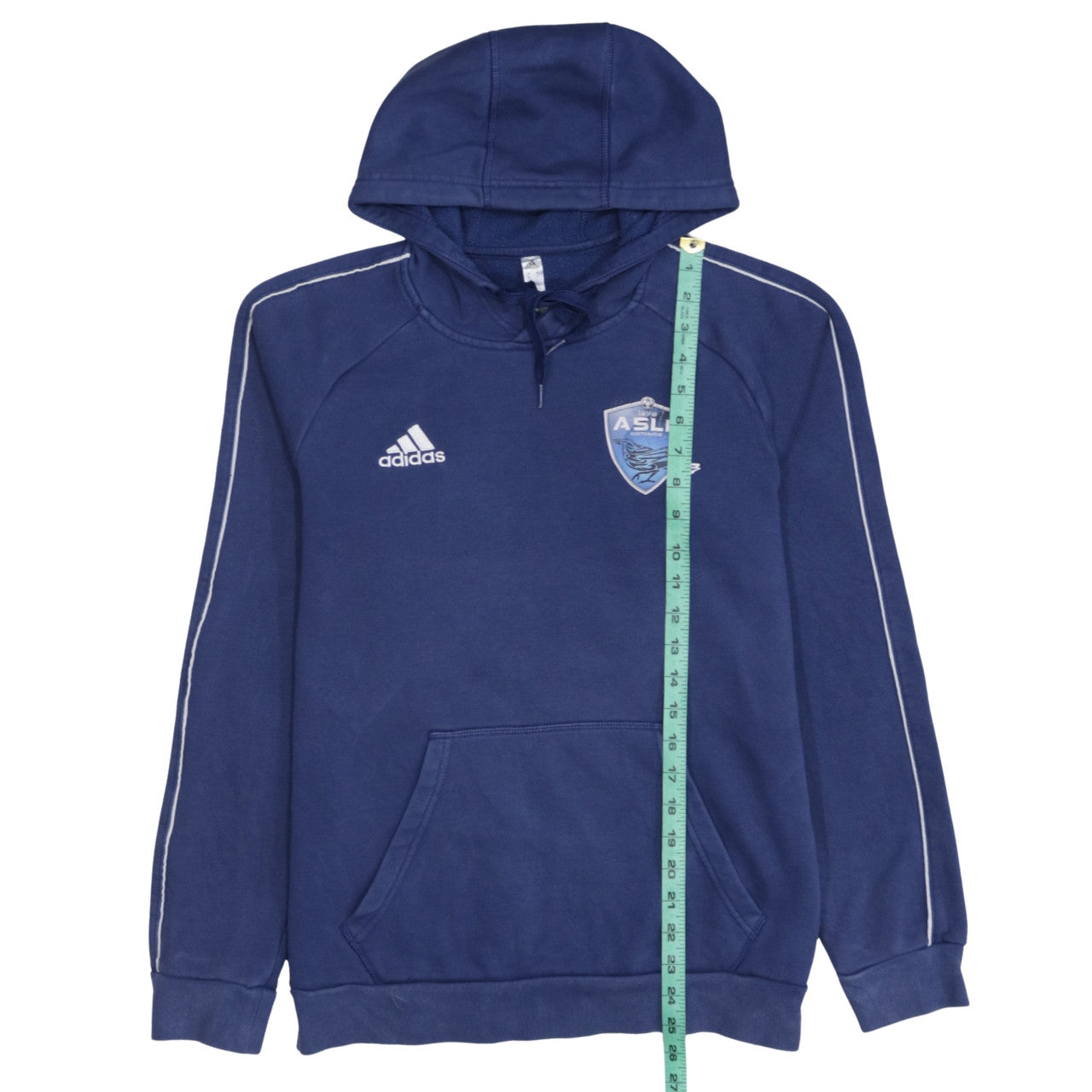 Adidas Men's Blue Pullover Hoodie Small Embroidered Sports Design