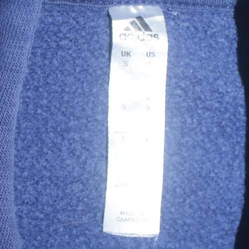Adidas Men's Blue Pullover Hoodie Small Embroidered Sports Design