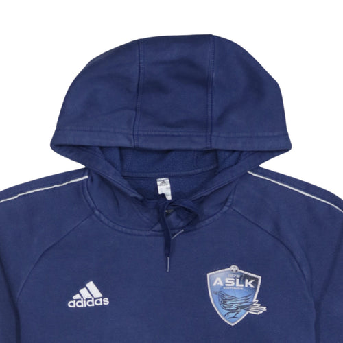 Adidas Men's Blue Pullover Hoodie Small Embroidered Sports Design