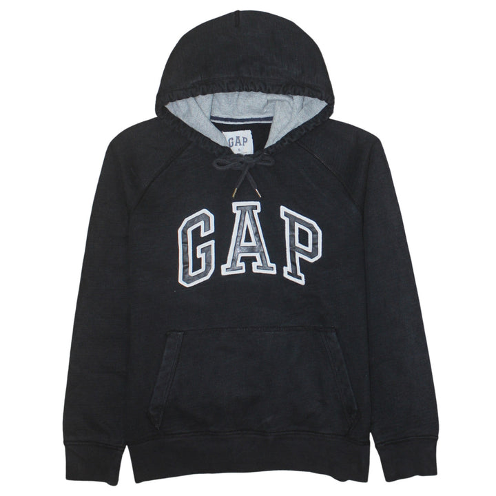 GAP Mens Black Pullover Hoodie Small Logo Cotton Classic Fit