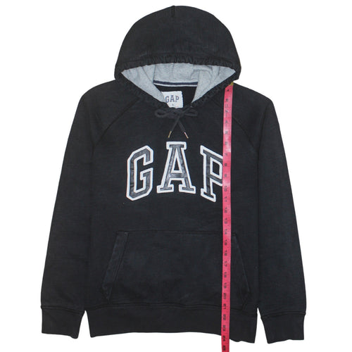 GAP Mens Black Pullover Hoodie Small Logo Cotton Classic Fit