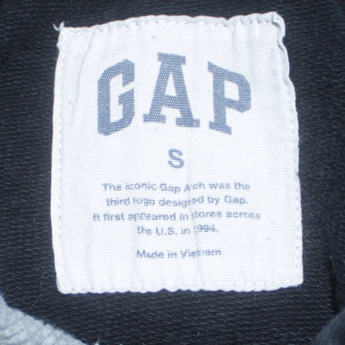 GAP Mens Black Pullover Hoodie Small Logo Cotton Classic Fit