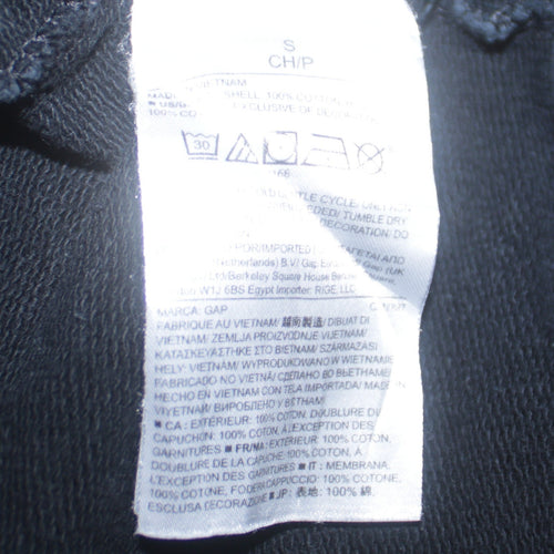 GAP Mens Black Pullover Hoodie Small Logo Cotton Classic Fit