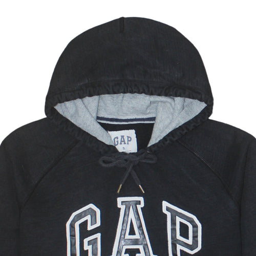 GAP Mens Black Pullover Hoodie Small Logo Cotton Classic Fit