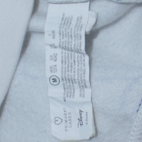 Disney Primark Women White Stitch Sweatshirt Medium 12/14 Relaxed Fit