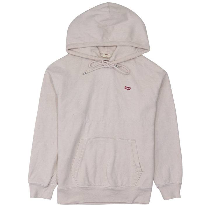 Levi's Men's Beige Pullover Hoodie Size M Logo Fleece Sweatshirt