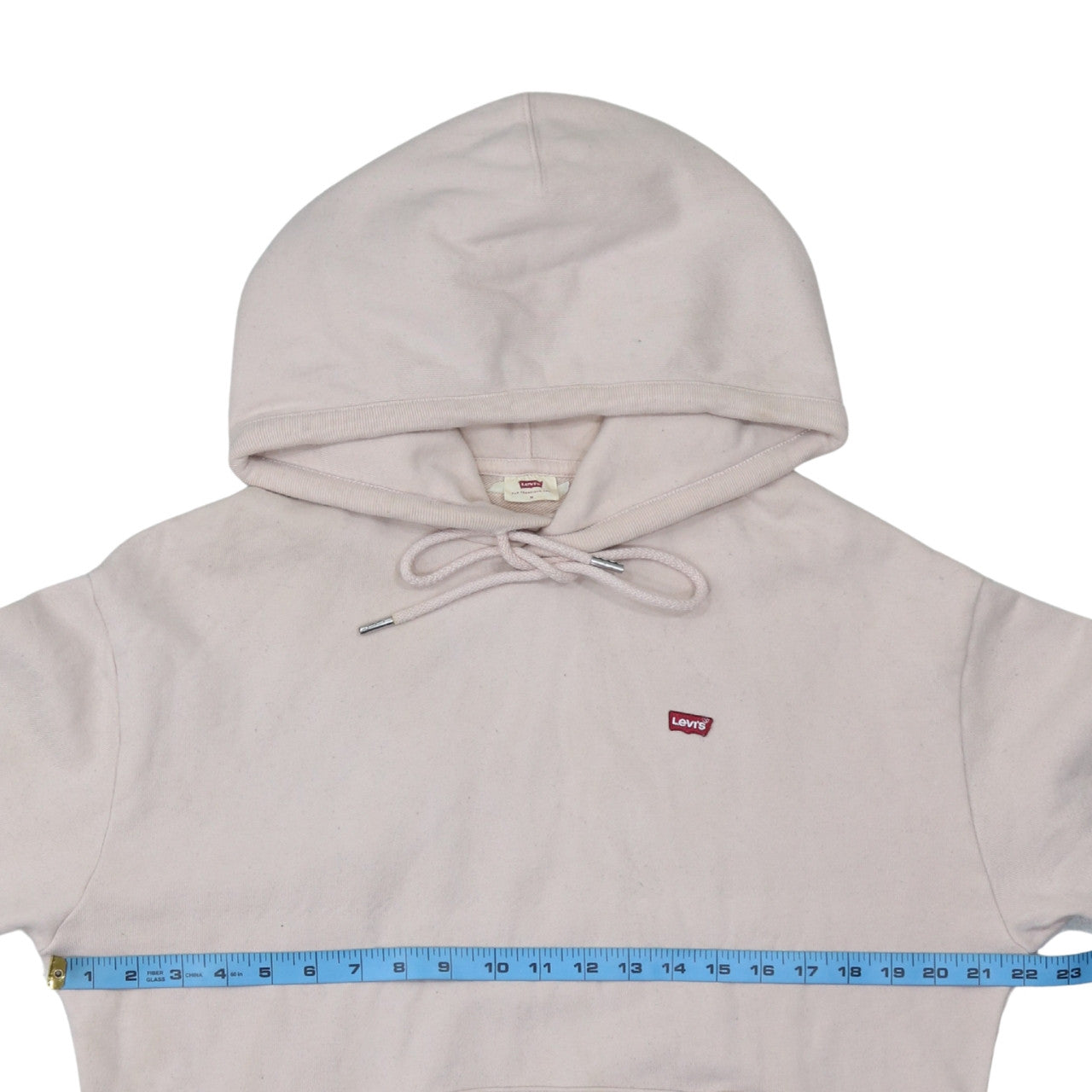 Levi's Men's Beige Pullover Hoodie Size M Logo Fleece Sweatshirt
