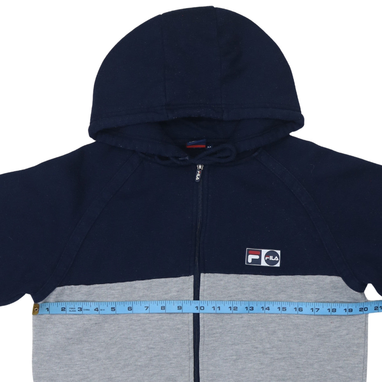Fila Teens Blue Grey Full Zip Hoodie 164cm Regular Fit