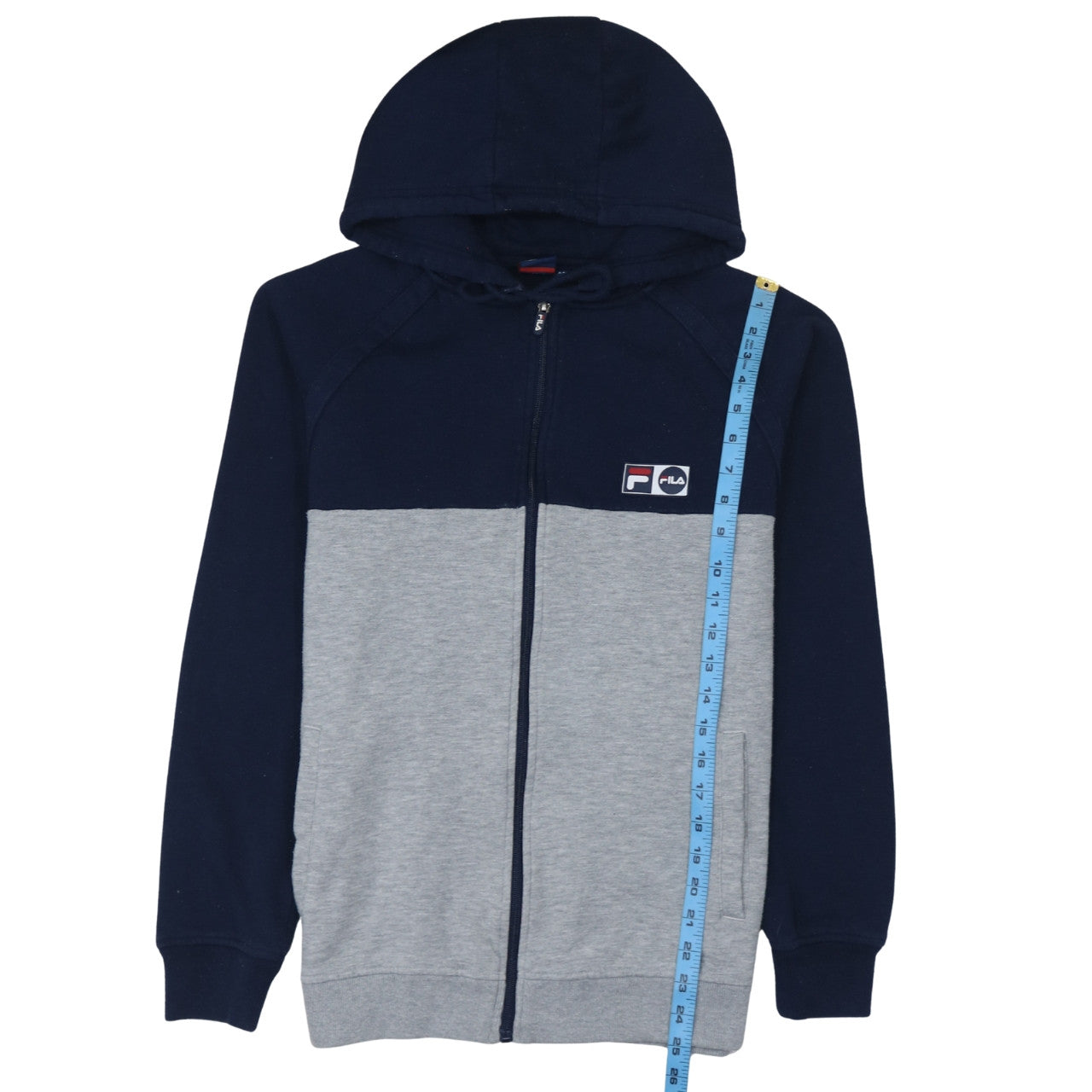 Fila Teens Blue Grey Full Zip Hoodie 164cm Regular Fit