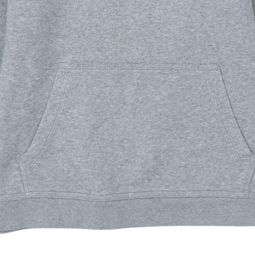 Nike Boys Grey XL Pullover Hoodie with Logo Print - Cotton Blend