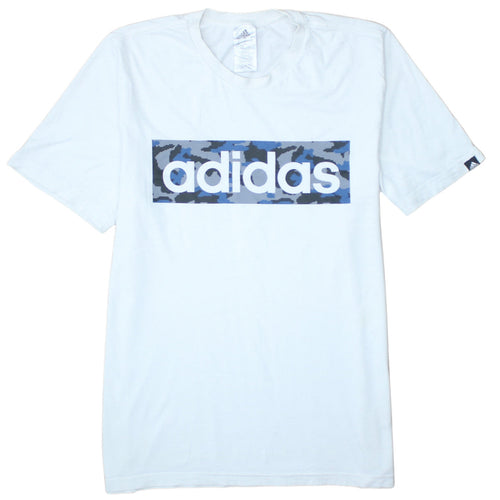 Adidas Men's White Large Graphic Logo Short Sleeve T-Shirt